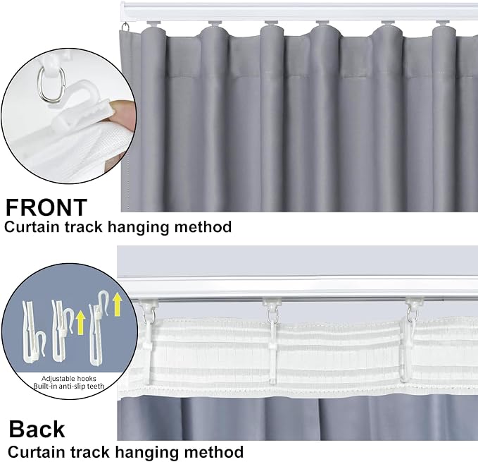 Cbsroro Room Divider Blackout Curtain Track Curtains Wall Dividers Panels Screen - Image 5