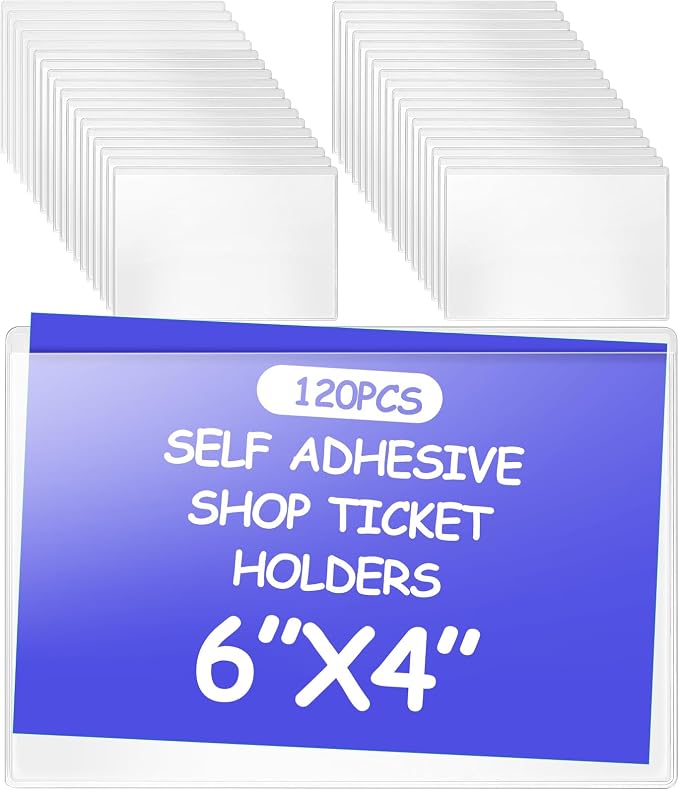 Outus Self Adhesive Shop Ticket Holders Clear Plastic Sleeves Adhesive Pockets by Outus