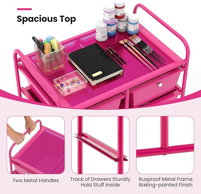 GLACER 10 Drawer Rolling Cart, Storage Cart - Image 5
