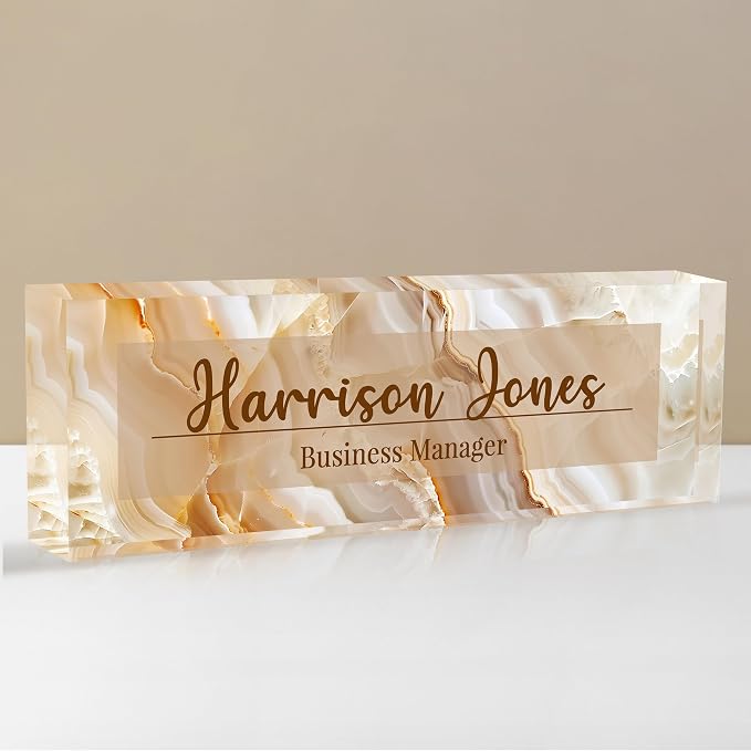 Personalized Name Plate for Desks, Custom Desk Name Plates, Acrylic Name Plate by EOBIBIFUN