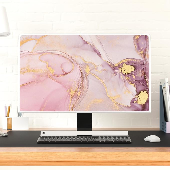 Baocicco Pink Gold Marble Waterproof Screen TV Cover 55 Inch Decorative Modern - Image 4