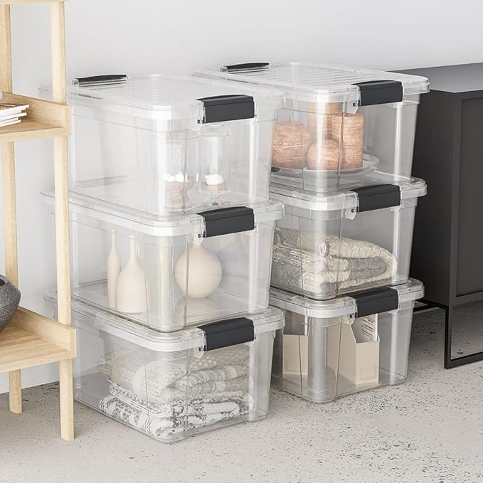 Superio Storage Bins with Lids- 2 Pack, 1.85 Qt Clear Boxes - Image 8