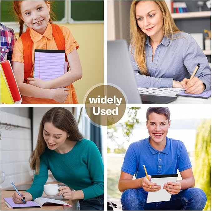 4 Pack Note Pads 5 x 8 Inch Purple Small Legal Pads 5 x 8 Colored Notepad 5 x 8 - Image 7