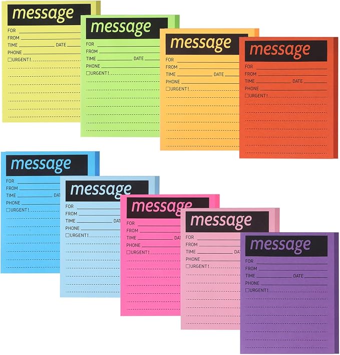 9 Pcs Colorful Phone Message Pad, 5.1×3.9 Inch Message Sticky Notes, by Unknown