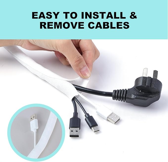 AGPTEK Cable Sleeve Cover, 10ft - Image 5