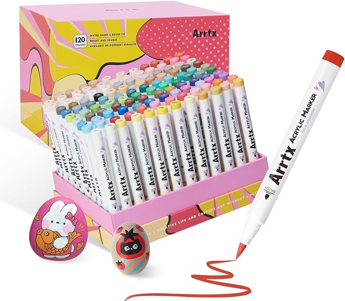 Arrtx 120 Colors Markers Paint Pens, Acrylic Paint Pens - Image 8