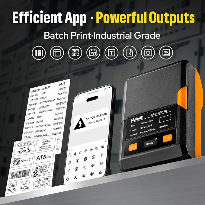 Makeid EP53 Portable Industrial Label Maker, Mobile APP & PC Editor Compatible - Image 6