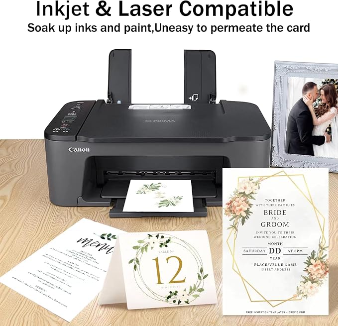 24 Sheets White Cardstock 8.5 x 11 Thick Paper, Goefun 80lb Card Stock Printer - Image 3