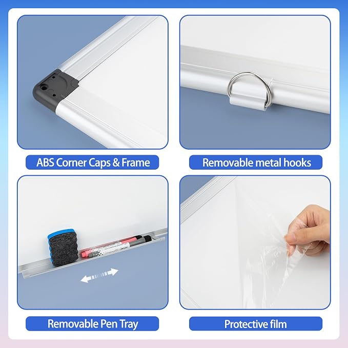 Grtard 18" x 12" White Board Dry Erase, Magnetic Dry Erase Boards, Hanging - Image 6