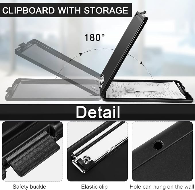 Epakh 18 Pcs Clipboard with Storage Bulks Plastic Storage Foldable Nursing - Image 3