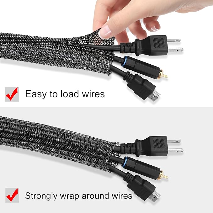 Moxita 10ft - 1/2 inch Cord Protector Cable Sleeve Split Wire Loom Tubing - Image 2