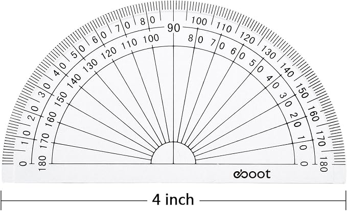 EBOOT 50 Pcs Math Protractors Plastic Protractor 180 Degrees, 4 Inches - Image 3