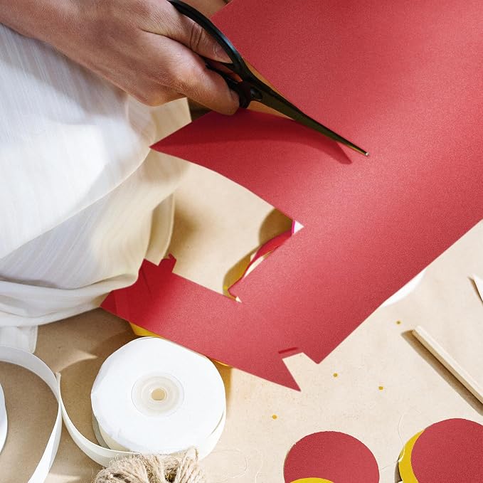 Red Shimmer Cardstock 8.5 x 11 Paper, Goefun 24 Sheets 80lb Red Card Stock - Image 5