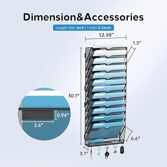 SUPEASY 13-Tier Wall File Holder Organizer - Image 3