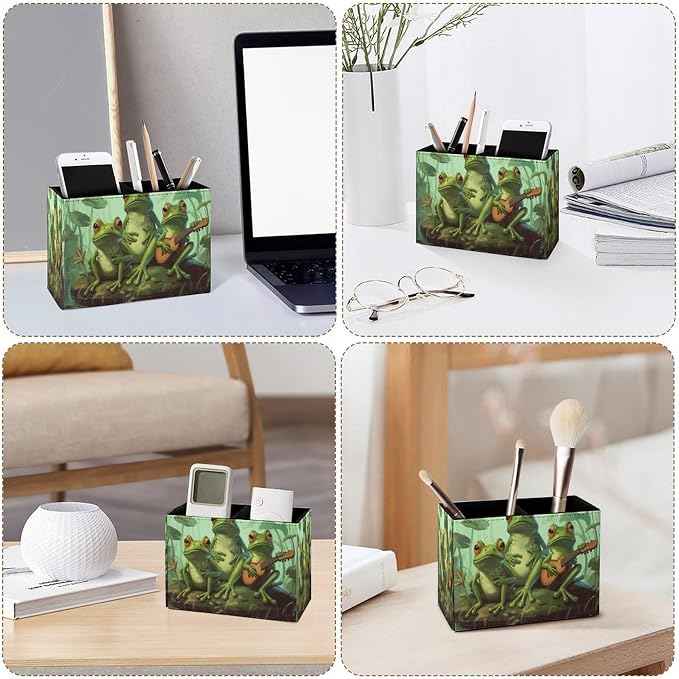 Famame Cute Funny Frog Music Team Pencil Holder