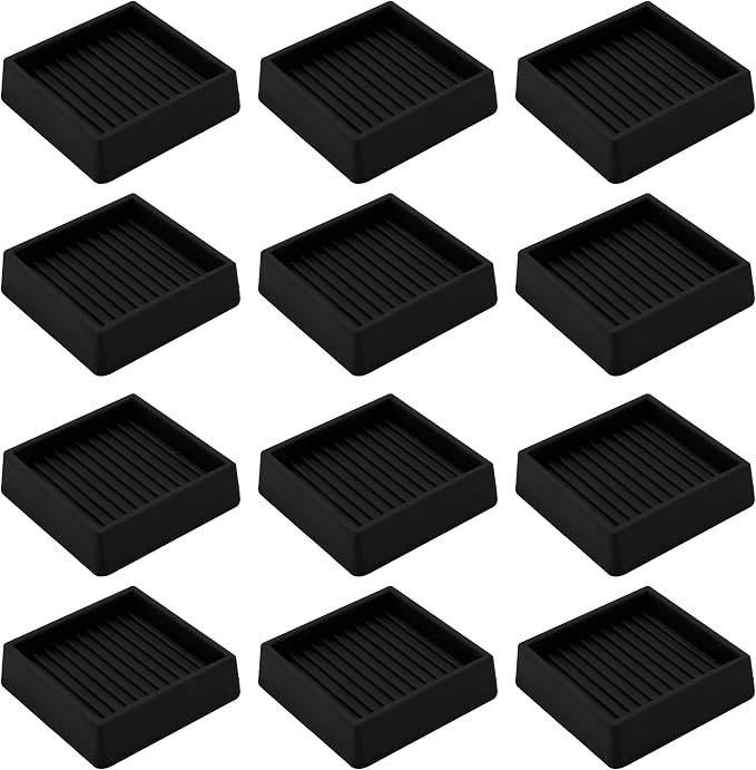 2.5X2.5 Rubber Caster Cups, Non Slip Furniture Pads, Anti-Slip Gripper by VOCOMO