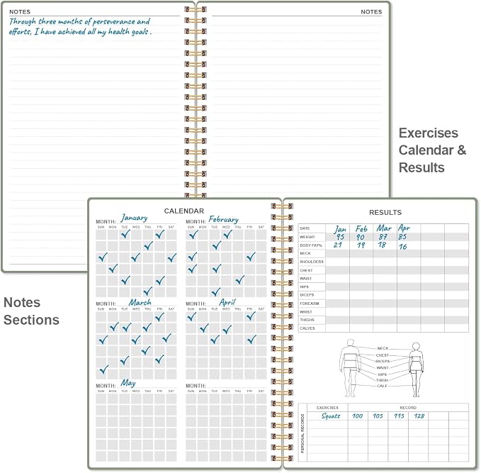 Fitness Journal for Women & Men, A5 Workout Journal/Planner Daily Exercise Log - Image 5
