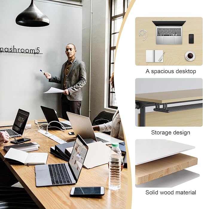 JEHUJD Conference Table, 55.1''Folding Conference Room Table - Image 7