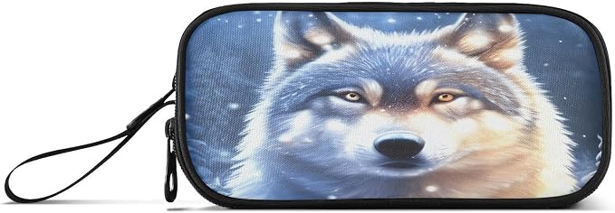 BOENLE Wolf Snowy Pencil Case Box Boys Girls Large Pencil Pouch Zipper - Image 8
