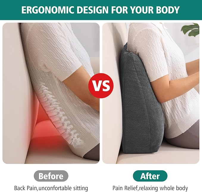 TANYOO Back Support Pillow for Recliner Soft Dual Layer Lumbar Support Pillow - Image 3