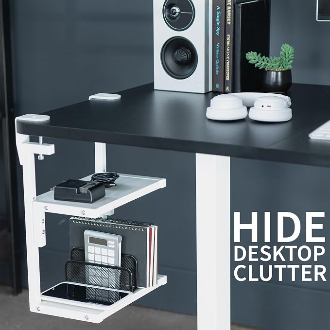VIVO Clamp-on 13 inch Above or Below Desk 2-Tier Shelving Unit - Image 6