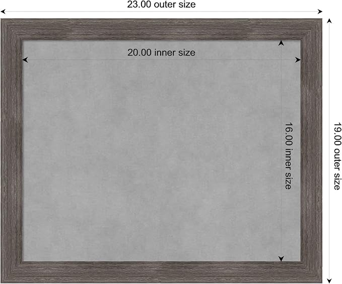 Amanti Art Grey Framed Magnetic Board 19x23 Small Vision Board - Image 3