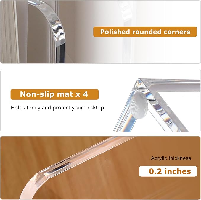 SANRUI Acrylic Desk Magazine File Organizer, 5 Vertical Compartments Clear - Image 6