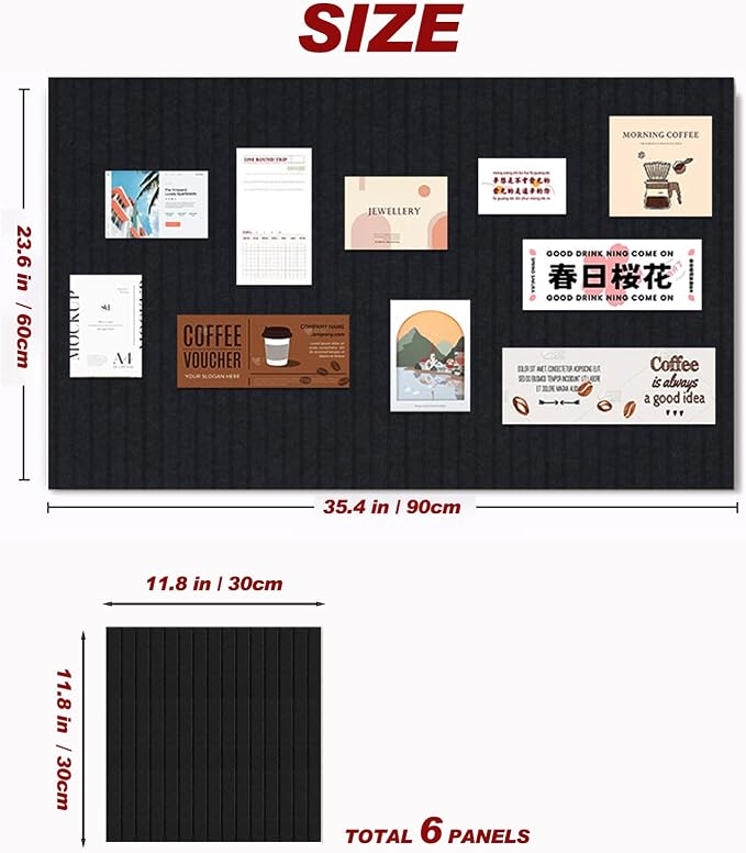 Large Felt Wall Tiles Cork Boards - Image 2