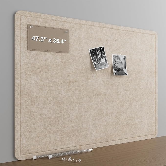 Large Felt Bulletin Board for Wall, Soft Felt Cork Board for Office, Home by CreateYourIdealSpace