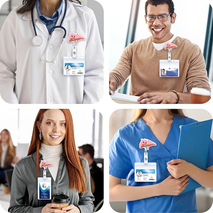 Funny Liver Nurse Badge Reel | Cute Retractable ID Card Hepatologist Badge - Image 3