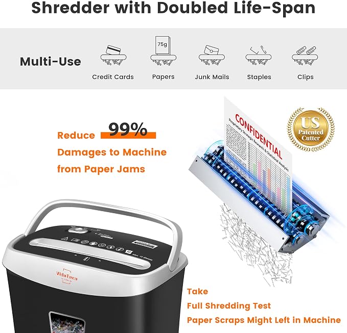 VidaTeco Paper Shredder for Home Office Heavy Duty - Image 3
