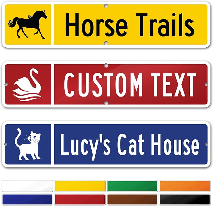Custom Street Sign, Address Sign, 8 Colors, Reflective Option, Mounting Options by MySignCenter