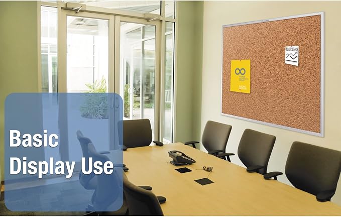 Quartet Cork Board, Bulletin Board, Aluminum Frame - Image 7