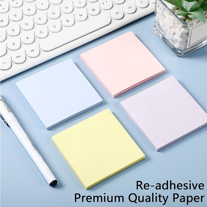 Thenshop 12 Pads Pastel Sticky Notes 3''x3'', Self Stick Notes Pads Pastel - Image 4