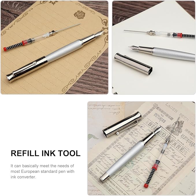 GC QUILL Fancy Fountain Pen Set – Fine and Medium Nibs, 18 Ink Cartridges - Image 8