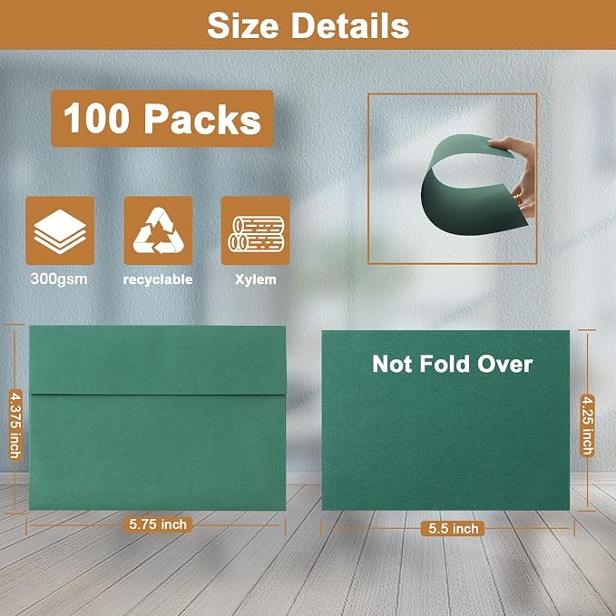 Silunkia 100 Packs 10 Assorted Colors Blank Note Cards and Envelopes 4.25 x 5.5 - Image 2