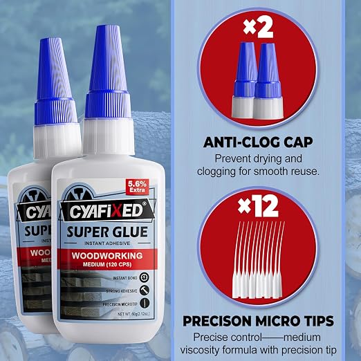 Wood Super Glue 113.6 Gram 4oz, All Purpose Strong CA Glue - Image 5