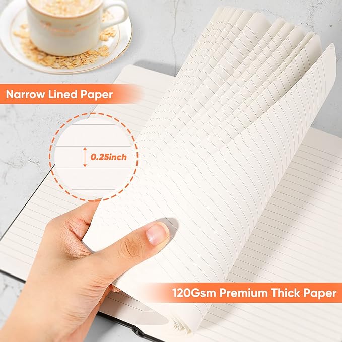 Huhuhero Lined Notebook Journal, 120Gsm Thick Paper College Ruled Journal - Image 4