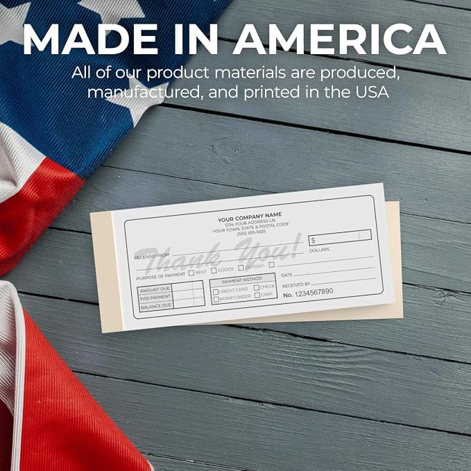 Custom 2.83" x 7" Carbonless NCR Books in 3-Part Triplicate Invoices, Work - Image 6