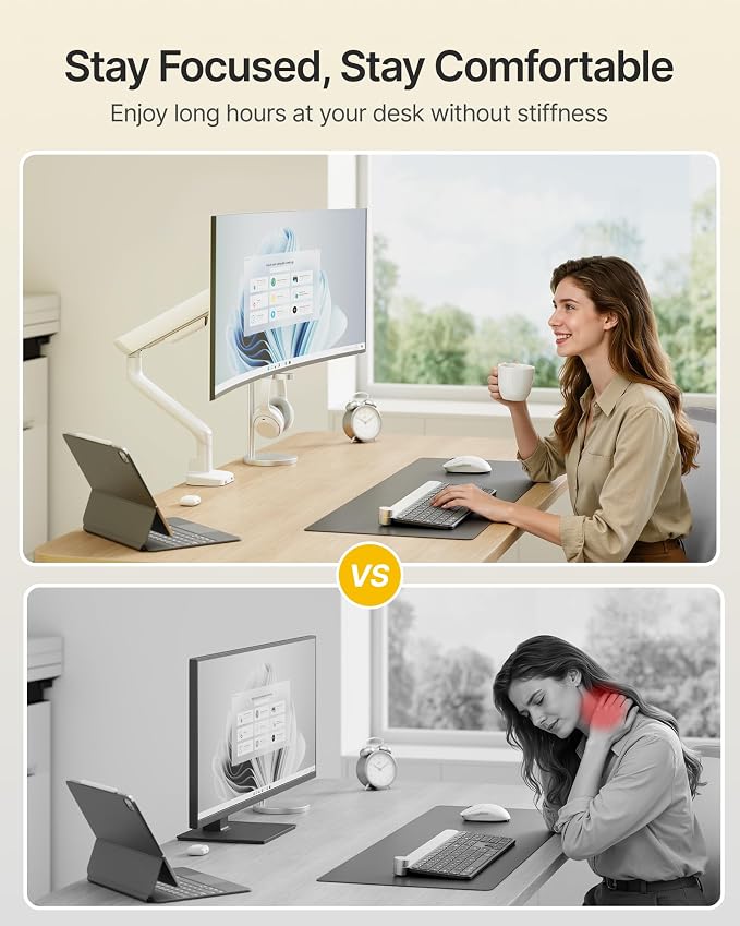 monTEK Single Monitor Arm with USB, Mechanical Spring Monitor Arm - Image 4
