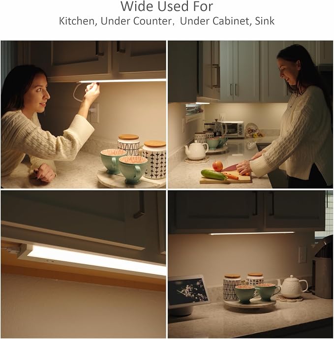 Leetdud LED Under Cabinet Lighting Hardwired or Plug in, 12 Inch 6W, Dimmable 5 - Image 5