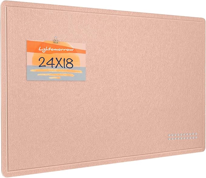 Bulletin Board, 24 x 18 inches Felt Board Decorative Pin Board, Cork Board by Lightomorrow