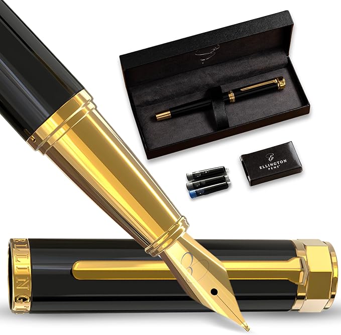 Ellington Pens Luxury Fountain Pen Set- Smooth Fine Nib- Includes 3 Ink by EllingtonPens