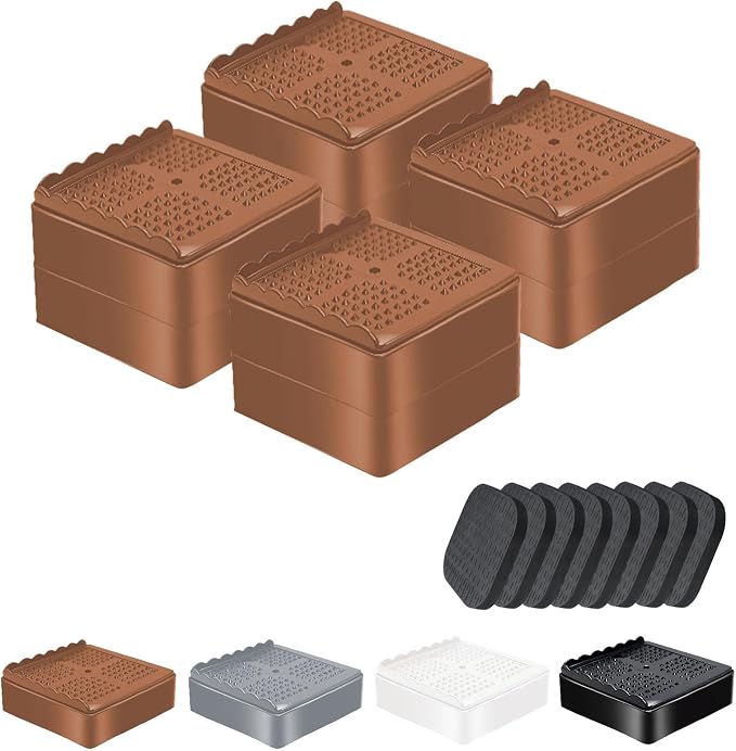 shouwuhho Furniture Risers, 4 Pack Bed Risers by EnjoyLifeEnjoyHappiness