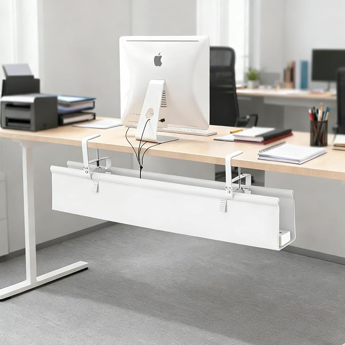 Oxford Cloth Under Desk Cable Management Tray, No-Drill 48" Desk Cable - Image 7