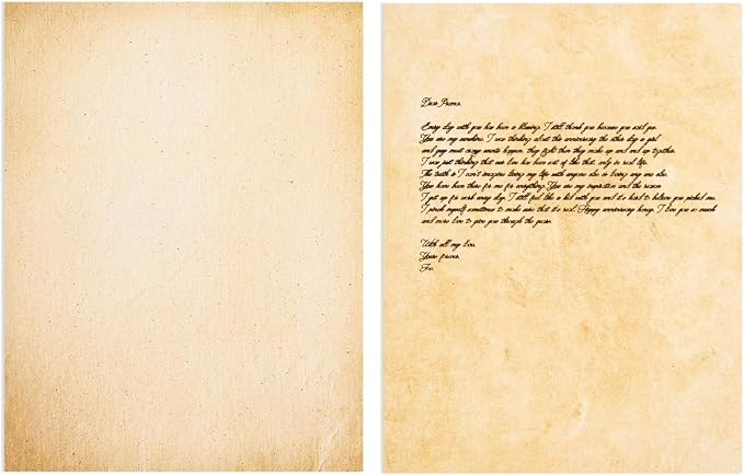 Vintage Paper - 8.5 x 11 in, Stained Antique Double-Sided, 96 Sheets - Letter & - Image 5