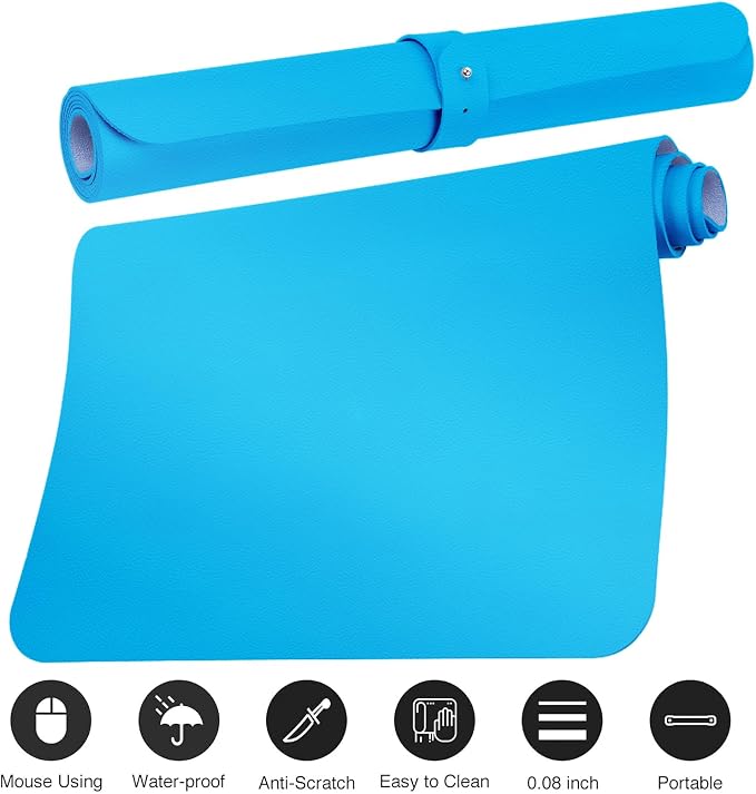 Boutilon Leather Desk Pad Protector, Non-Slip Mouse Pad, Laptop Desk Pad - Image 3