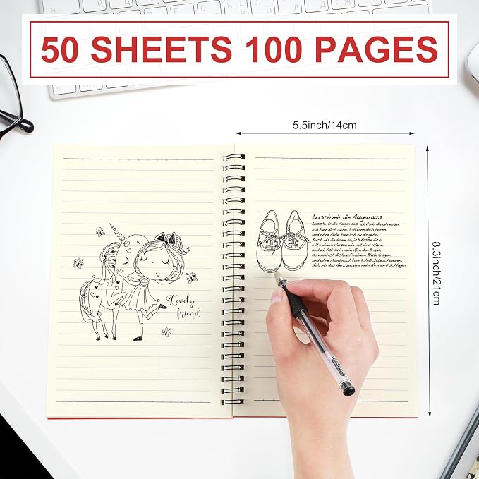 Yahenda 54 Pcs Spiral Notebook Bulk A5 Journal Lined 8.3'' x 5.5'' Writing - Image 5