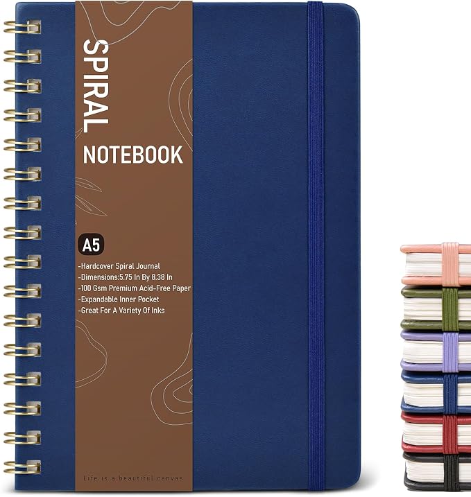 Dotted Spiral Journal Notebook, A5 Hardcover Spiral Journals by Unknown