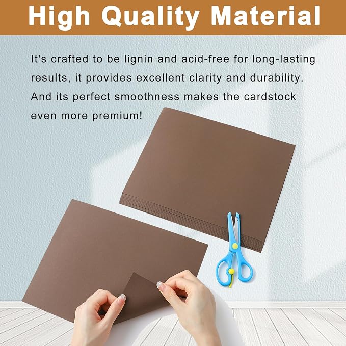 Silunkia 40 Sheets Coffee Color Cardstock 8.5 x 11 Crafts Paper, 200gsm/75lb - Image 5